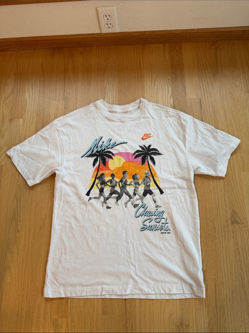 Nike White Short-Sleeve 'Chasing Sunsets' Graphic Tee